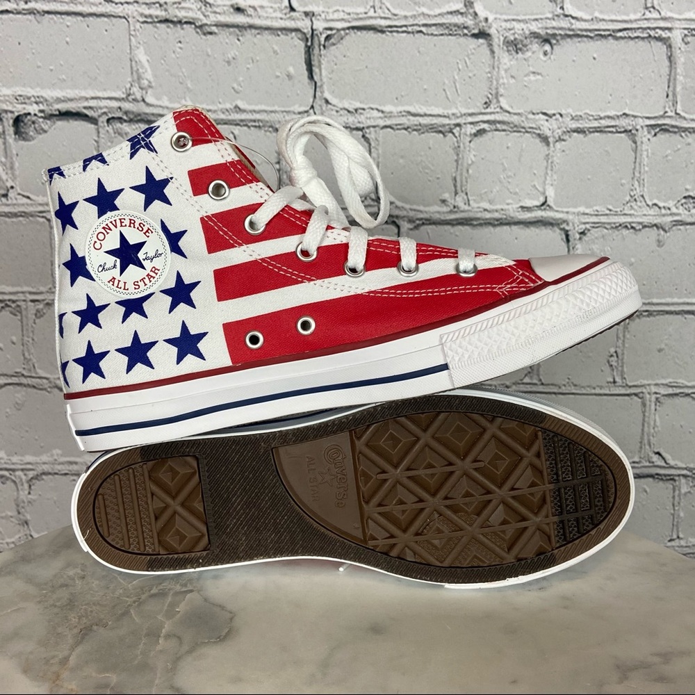 Converse American Flag USA High Top All Star Unisex Shoes Size 6